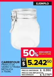 Carrefour - Frasco De Vidrio C/Traba Metalica