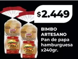 Bimbo - ARTESANO Pan de papa hamburguesa