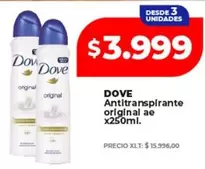 Dove - Antitranspirante original ae x250ml