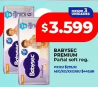 Babysec - PREMIUM Pañal soft reg.