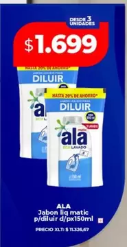 Ala - Jabon liq matic p/diluir d/px150ml