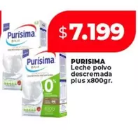 Purísima - Leche polvo descremada plus x800gr.