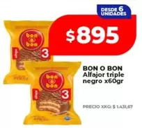 Bon o Bon - Alfajor triple negro x60gr