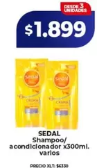 Sedal - Shampoo/ acondicionador x300ml. varlos