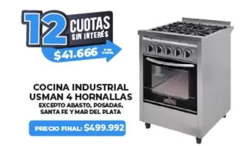 Mar del Plata - COCINA INDUSTRIAL USMAN 4 HORNALLAS