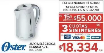 Oster - JARRA ELECTRICA