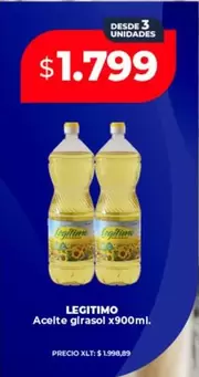 Legítimo - Aceite girasol x900ml