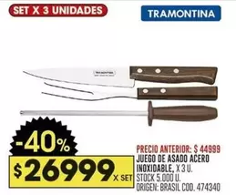 Tramontina - JUEGO DE ASADO ACERO INOXIDABLE