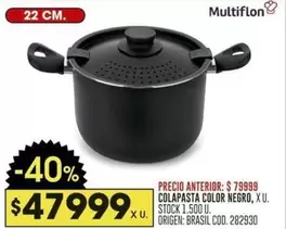Multiflon - COLAPASTA COLOR NEGRO, XU,