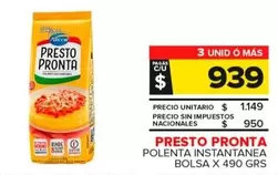 Presto Pronta - Polenta Instantanea 