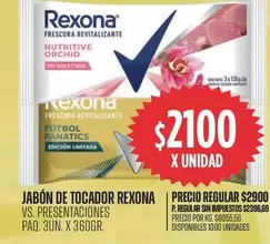 Rexona - JABÓN DE TOCADOR