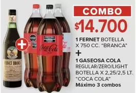 Branca - FERNET BOTELLA + GASEOSA COLA