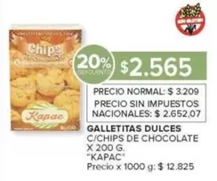 X$ - GALLETITAS DULCES C/CHIPS DE CHOCOLATE