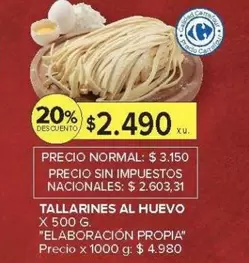 X$ - TALLARINES AL HUEVO