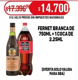 Fernet Branca - FERNET BRANCA DE 750ML+1COCA DE