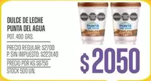 Punta del Agua - DULCE DE LECHE
