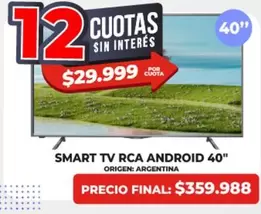 RCA - SMART TV ANDROID 40"
