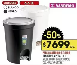 Negro - BASURERO A PEDAL