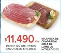 X$ - MILANESA DE CUADRADA/ BOLA DE LOMO DE NOVILLO