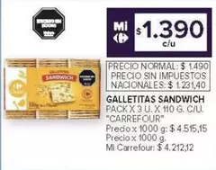 Carrefour - GALLETITAS SANDWICH