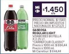 X$ - GASEOSA REGULAR/LIGHT