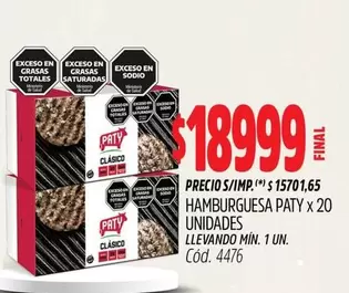 Paty - HAMBURGUESA x 20 UNIDADES