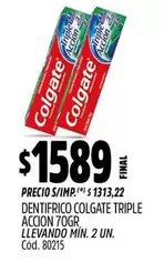 Colgate - TRIPLE ACCION 70GR