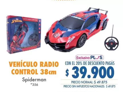 Spiderman - VEHÍCULO RADIO CONTROL 38cm