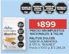 X$ - PALITOS DULCES SABOR ALMENDRA