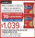 Matarazzo - FIDEOS MOSTACHOLES N° 52/ TIRABUZÓN N° 58