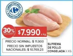 X$ - DE POLLO CONGELADA