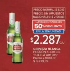 Stella Artois - CERVEZA BLANCA