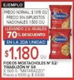 Matarazzo - FIDEOS MOSTACHOLES N° 52/ TIRABUZÓN N° 58