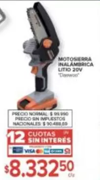 Daewoo - MOTOSIERRA INALÁMBRICA LITIO 20V