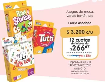Sonrisas - Juegos de mesa, varias temáticas