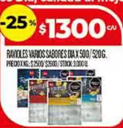 RAVIOLES VARIOS SABORES