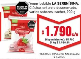 La Serenísima - Yogur bebible