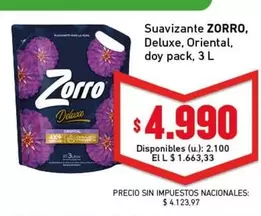 Zorro - Suavizante ZORRO, Deluxe, Oriental, doy pack