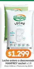 Manfrey - Leche entera o descremada