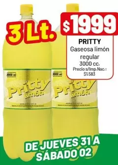 Pritty - Gaseosa limón regular
