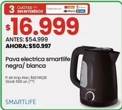 Smartlife - Pava electrica smartlife negra/blanca