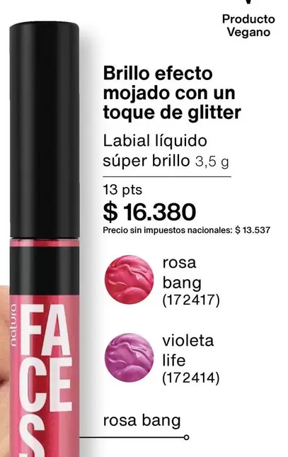 Efecto - Brillo efecto mojado con un toque de glitter