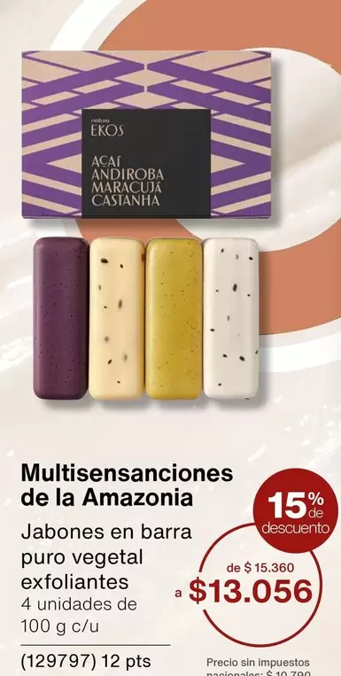 Natura - Multisensanciones de la Amazonia Jabones en barra puro vegetal exfoliantes