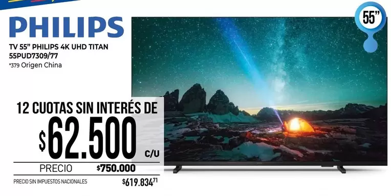 Philips - 4K UHD TITAN 55PUD7309/77