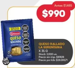 La Serenísima - QUESO RALLADO
