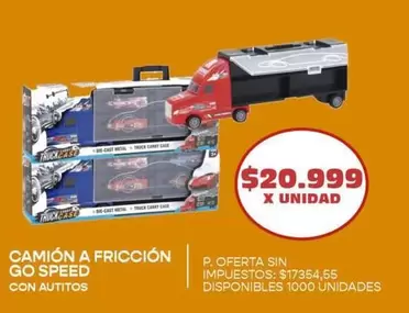 X$ - CAMIÓN A FRICCIÓN GO SPEED CON AUTITOS