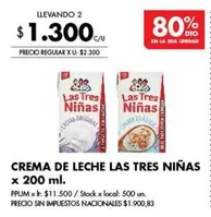 Las Tres Niñas - CREMA DE LECHE