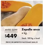 X$ - Zapallo anco