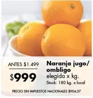 X$ - Naranja jugo/ ombligo