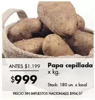 X$ - Papa cepillada